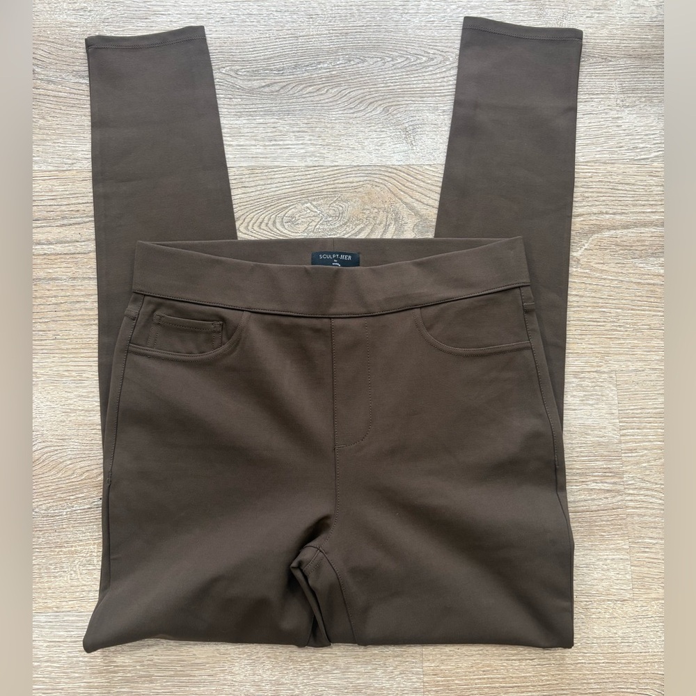 NYDJ Sculpt-Her Modern Legging Pants Coffee Bean Pull On Stretch Women’s S - Picture 12 of 15